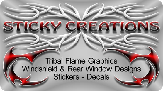 Skull Decal Sticker Tribal Flame Vinyl Graphic Design